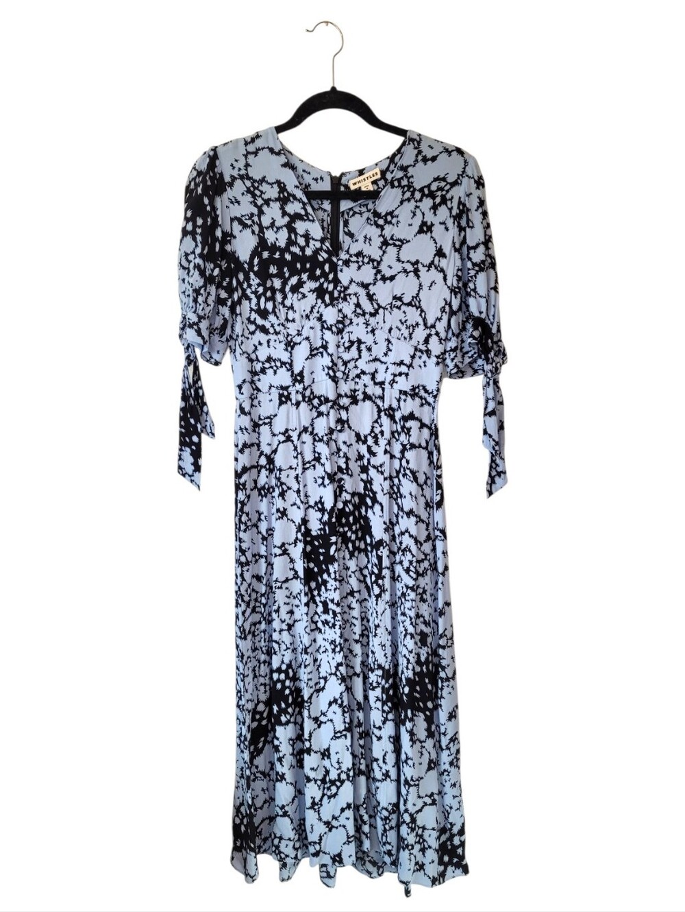 Whistles Blue Floral Animal Neave Midi Dress Size 4